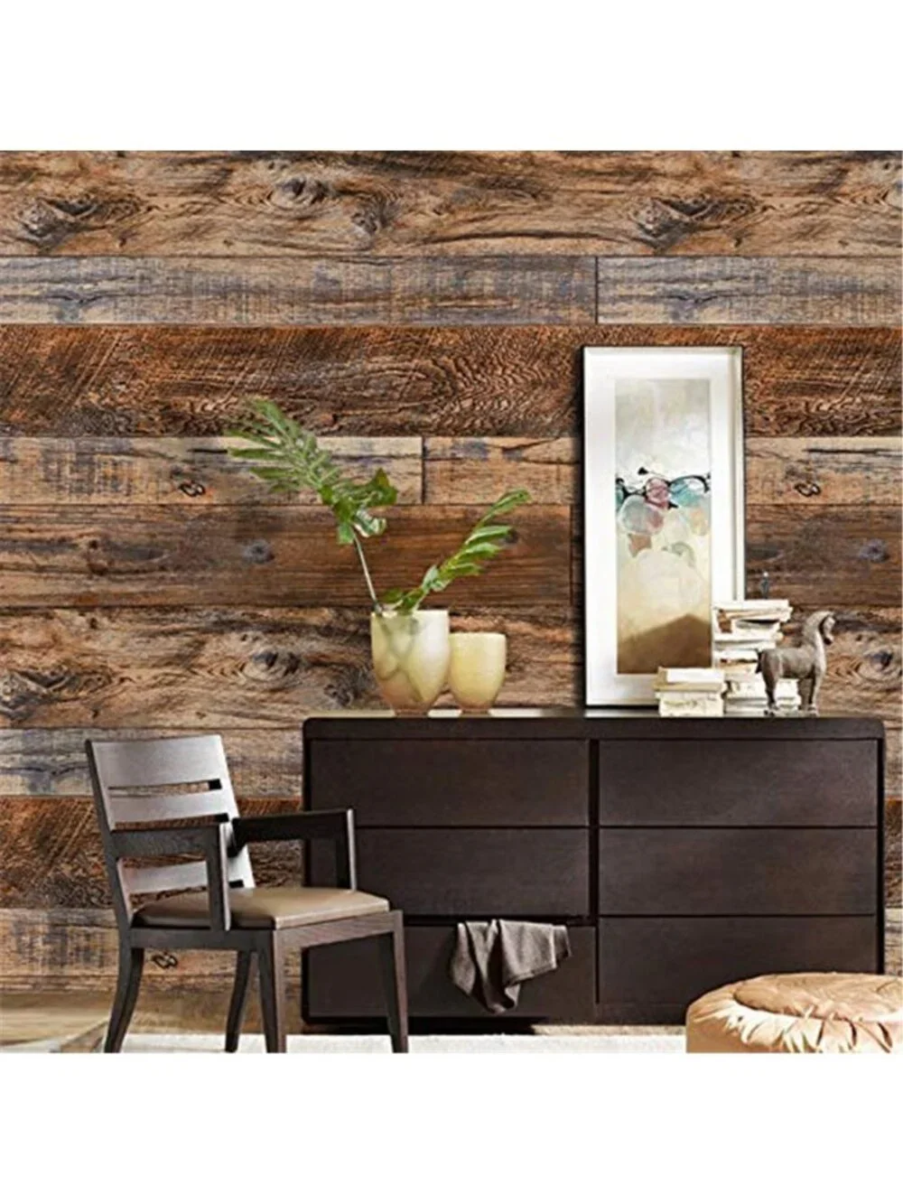 Peel Stick Wood Wallpaper Brown Shiplap Self Adhesive Contact Paper 17x118